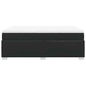 Κρεβάτι Boxspring με Στρώμα Μαύρο 140x190εκ.από Συνθετικό Δέρμα