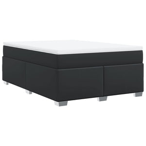 Κρεβάτι Boxspring με Στρώμα Μαύρο 140x190εκ.από Συνθετικό Δέρμα
