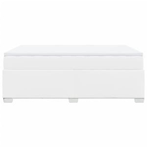 Κρεβάτι Boxspring με Στρώμα Λευκό 140x190εκ.από Συνθετικό Δέρμα
