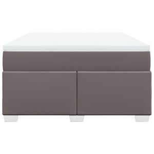 Κρεβάτι Boxspring με Στρώμα Γκρι 140x190εκ. από Συνθετικό Δέρμα