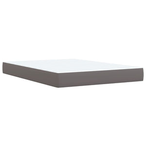 Κρεβάτι Boxspring με Στρώμα Γκρι 140x190εκ. από Συνθετικό Δέρμα