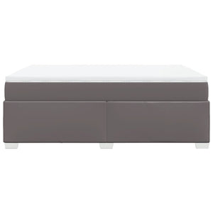Κρεβάτι Boxspring με Στρώμα Γκρι 140x190εκ. από Συνθετικό Δέρμα