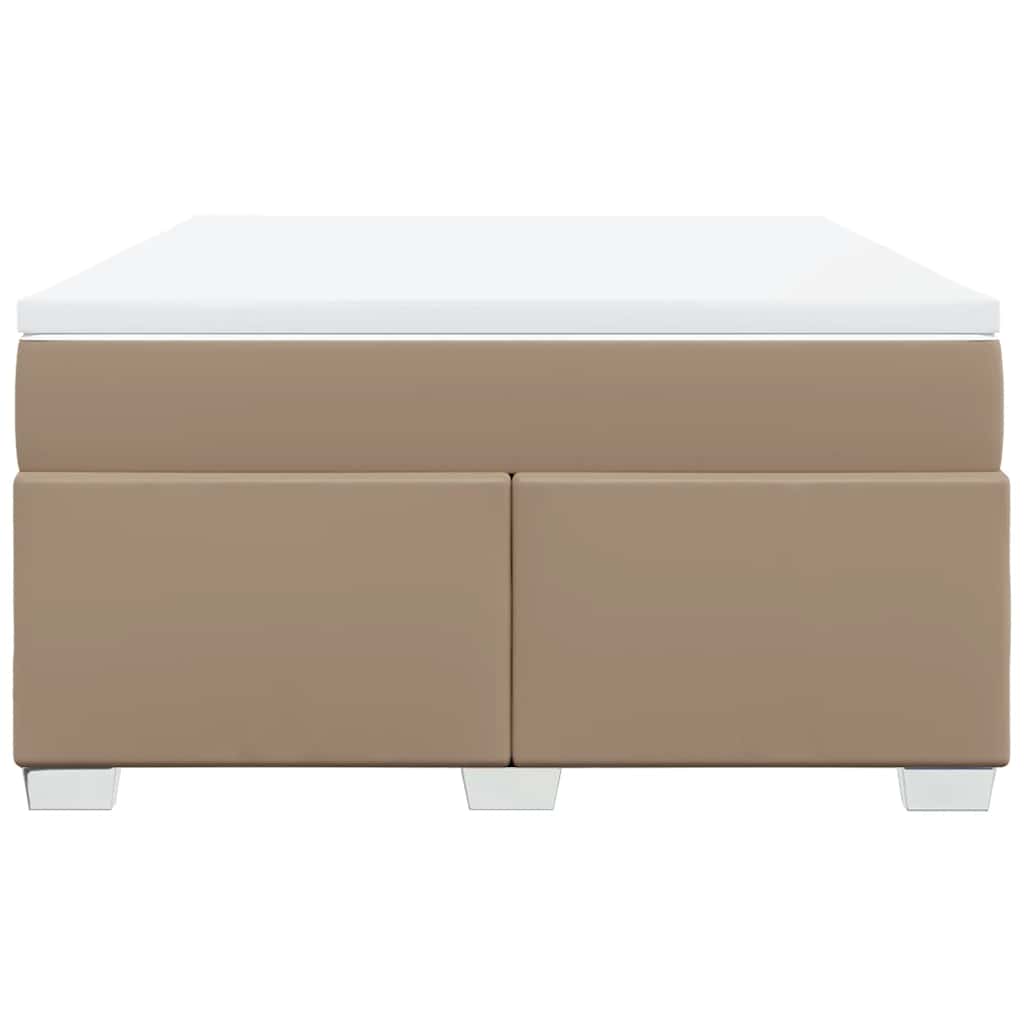 Κρεβάτι Boxspring με Στρώμα Καπουτσίνο 140x190εκ.από Συνθ.Δέρμα