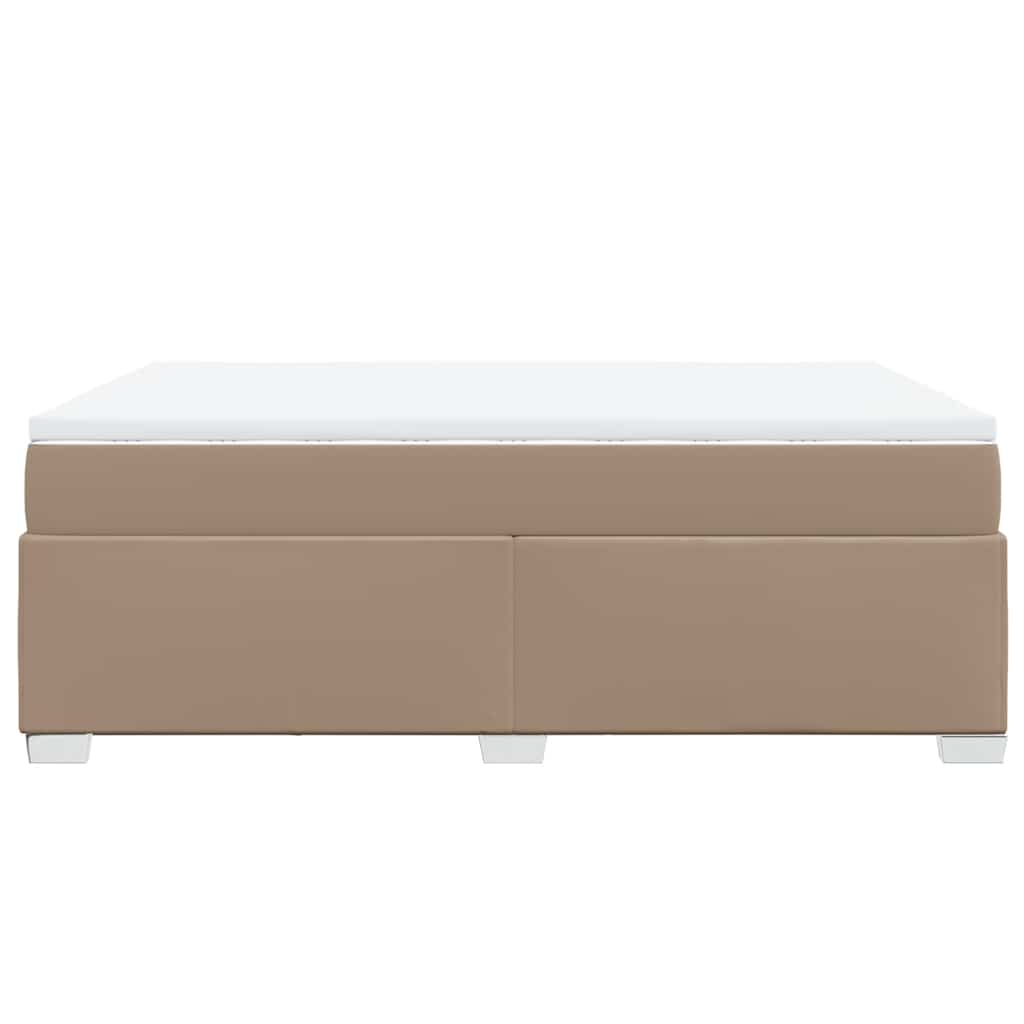 Κρεβάτι Boxspring με Στρώμα Καπουτσίνο 140x190εκ.από Συνθ.Δέρμα
