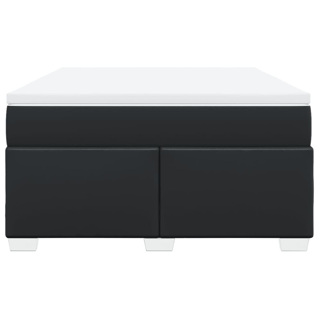 Κρεβάτι Boxspring με Στρώμα Μαύρο 140x200εκ.από Συνθετικό Δέρμα