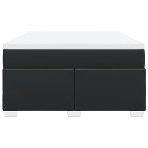 Κρεβάτι Boxspring με Στρώμα Μαύρο 140x200εκ.από Συνθετικό Δέρμα