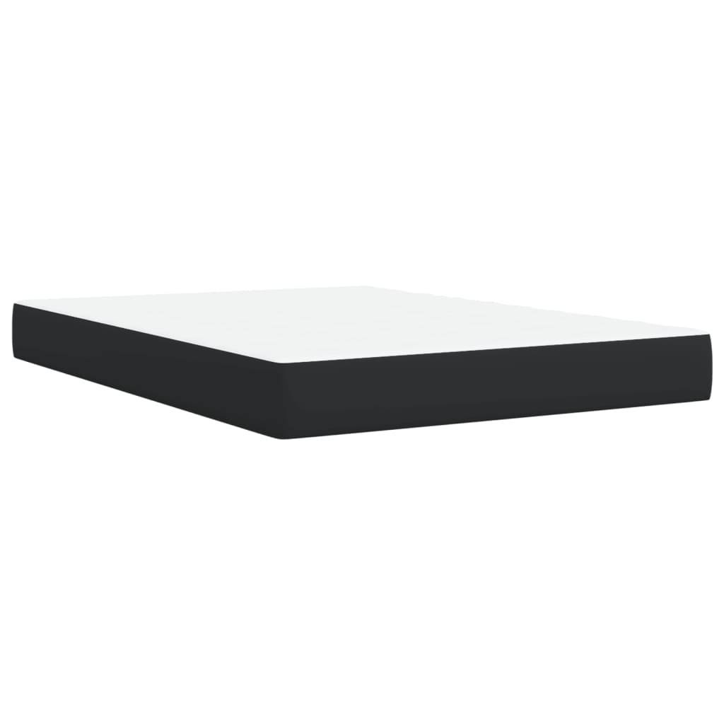 Κρεβάτι Boxspring με Στρώμα Μαύρο 140x200εκ.από Συνθετικό Δέρμα