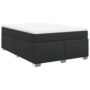 Κρεβάτι Boxspring με Στρώμα Μαύρο 140x200εκ.από Συνθετικό Δέρμα