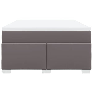 Κρεβάτι Boxspring με Στρώμα Γκρι 140x200εκ. από Συνθετικό Δέρμα
