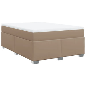 Κρεβάτι Boxspring με Στρώμα Καπουτσίνο 140x200εκ.από Συνθ.Δέρμα - Pakobazaar