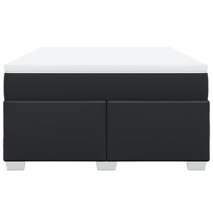Κρεβάτι Boxspring με Στρώμα Μαύρο 160x200εκ.από Συνθετικό Δέρμα