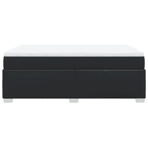 Κρεβάτι Boxspring με Στρώμα Μαύρο 160x200εκ.από Συνθετικό Δέρμα