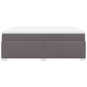 Κρεβάτι Boxspring με Στρώμα Γκρι 160x200εκ. από Συνθετικό Δέρμα - Pakobazaar