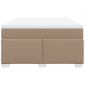 Κρεβάτι Boxspring με Στρώμα Καπουτσίνο 160x200εκ.από Συνθ.Δέρμα - Pakobazaar