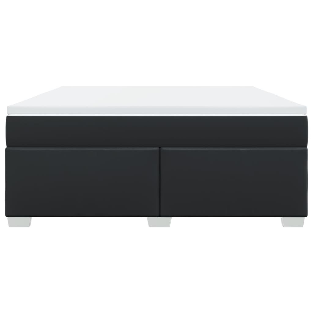 Κρεβάτι Boxspring με Στρώμα Μαύρο 180x200εκ.από Συνθετικό Δέρμα