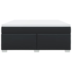 Κρεβάτι Boxspring με Στρώμα Μαύρο 180x200εκ.από Συνθετικό Δέρμα