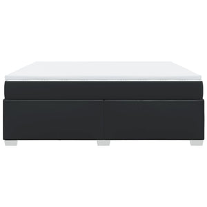 Κρεβάτι Boxspring με Στρώμα Μαύρο 180x200εκ.από Συνθετικό Δέρμα