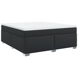 Κρεβάτι Boxspring με Στρώμα Μαύρο 180x200εκ.από Συνθετικό Δέρμα