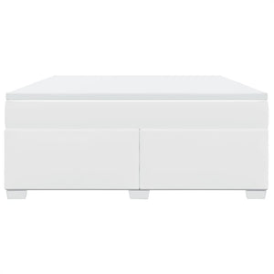 Κρεβάτι Boxspring με Στρώμα Λευκό 180x200 εκ. Συνθετικό Δέρμα - Pakobazaar