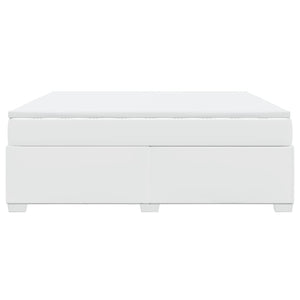 Κρεβάτι Boxspring με Στρώμα Λευκό 180x200 εκ. Συνθετικό Δέρμα - Pakobazaar