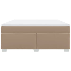 Κρεβάτι Boxspring με Στρώμα Καπουτσίνο 180x200 εκ. Συνθ. Δέρμα