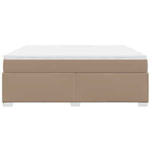 Κρεβάτι Boxspring με Στρώμα Καπουτσίνο 180x200 εκ. Συνθ. Δέρμα