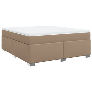 Κρεβάτι Boxspring με Στρώμα Καπουτσίνο 180x200 εκ. Συνθ. Δέρμα