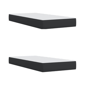 Κρεβάτι Boxspring με Στρώμα Μαύρο 200x200 εκ. Συνθετικό Δέρμα - Pakobazaar