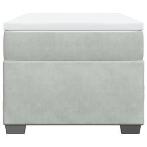 Κρεβάτι Boxspring με Στρώμα Ανοιχτό Γκρι 80x200 εκ. Βελούδινο - Pakobazaar