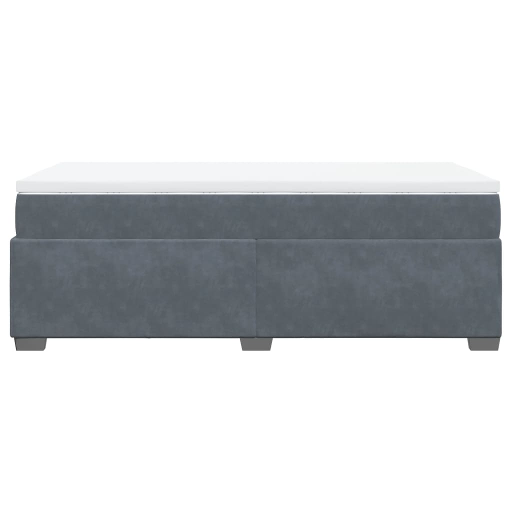 Κρεβάτι Boxspring με Στρώμα Σκούρο Γκρι 80x200 εκ. Βελούδινο