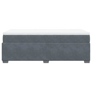 Κρεβάτι Boxspring με Στρώμα Σκούρο Γκρι 80x200 εκ. Βελούδινο