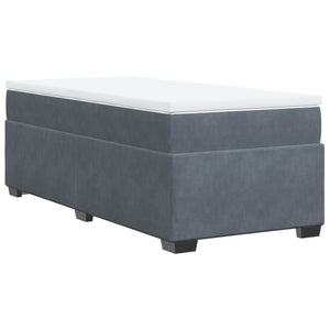 Κρεβάτι Boxspring με Στρώμα Σκούρο Γκρι 80x200 εκ. Βελούδινο
