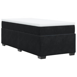 Κρεβάτι Boxspring με Στρώμα Μαύρο 80 x 200 εκ. Βελούδινο