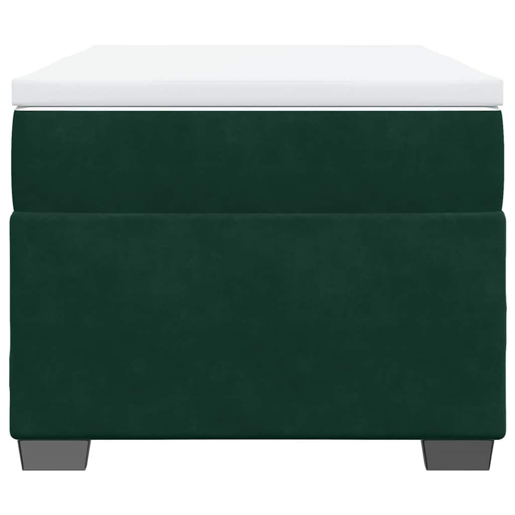 Κρεβάτι Boxspring με Στρώμα Σκούρο Πράσινο 80x200 εκ. Βελούδινο