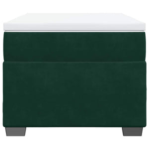 Κρεβάτι Boxspring με Στρώμα Σκούρο Πράσινο 80x200 εκ. Βελούδινο