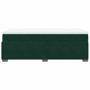 Κρεβάτι Boxspring με Στρώμα Σκούρο Πράσινο 80x200 εκ. Βελούδινο
