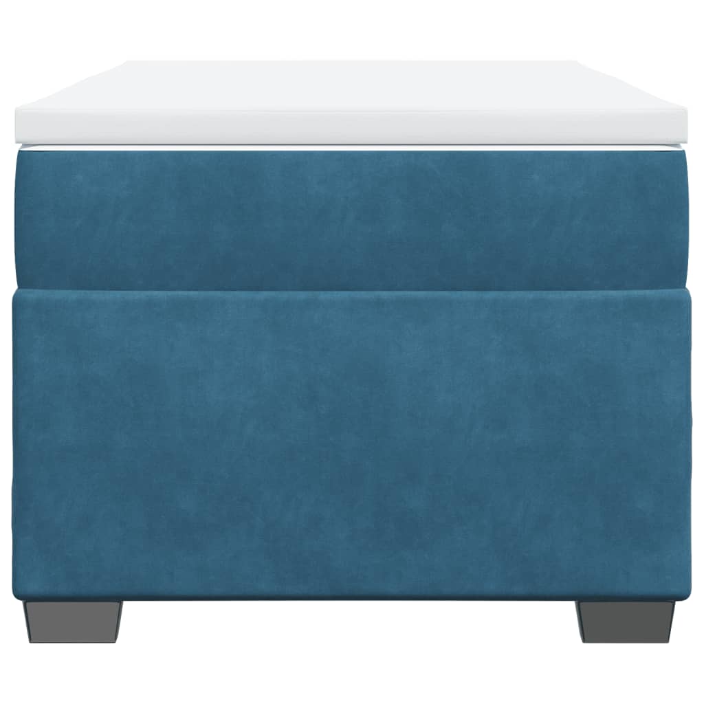 Κρεβάτι Boxspring με Στρώμα Σκούρο Μπλε 80 x 200 εκ. Βελούδινο - Pakobazaar