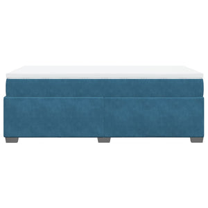 Κρεβάτι Boxspring με Στρώμα Σκούρο Μπλε 80 x 200 εκ. Βελούδινο - Pakobazaar