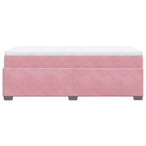 Κρεβάτι Boxspring με Στρώμα Ροζ 80 x 200 εκ. Βελούδινο - Pakobazaar
