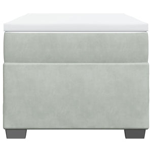 Κρεβάτι Boxspring με Στρώμα Ανοιχτό Γκρι 90x190 εκ. Βελούδινο - Pakobazaar