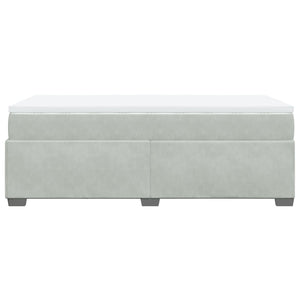 Κρεβάτι Boxspring με Στρώμα Ανοιχτό Γκρι 90x190 εκ. Βελούδινο - Pakobazaar