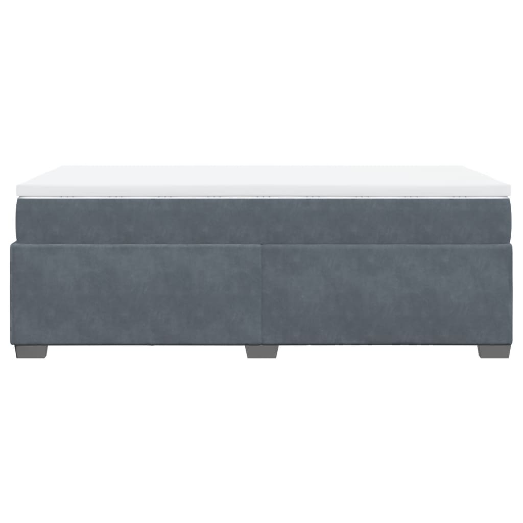 Κρεβάτι Boxspring με Στρώμα Σκούρο Γκρι 90x190 εκ. Βελούδινο