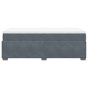 Κρεβάτι Boxspring με Στρώμα Σκούρο Γκρι 90x190 εκ. Βελούδινο
