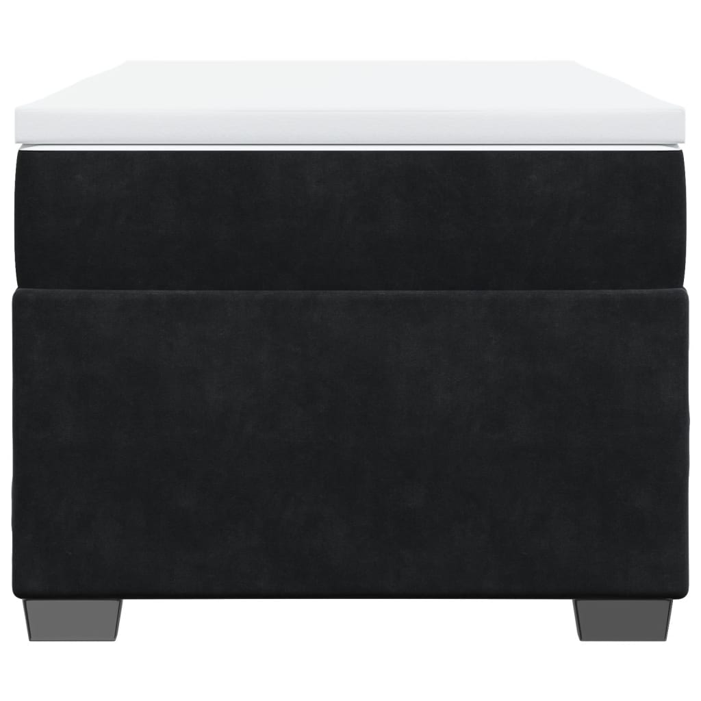 Κρεβάτι Boxspring με Στρώμα Μαύρο 90x190 εκ. Βελούδινο - Pakobazaar