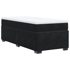 Κρεβάτι Boxspring με Στρώμα Μαύρο 90x190 εκ. Βελούδινο - Pakobazaar