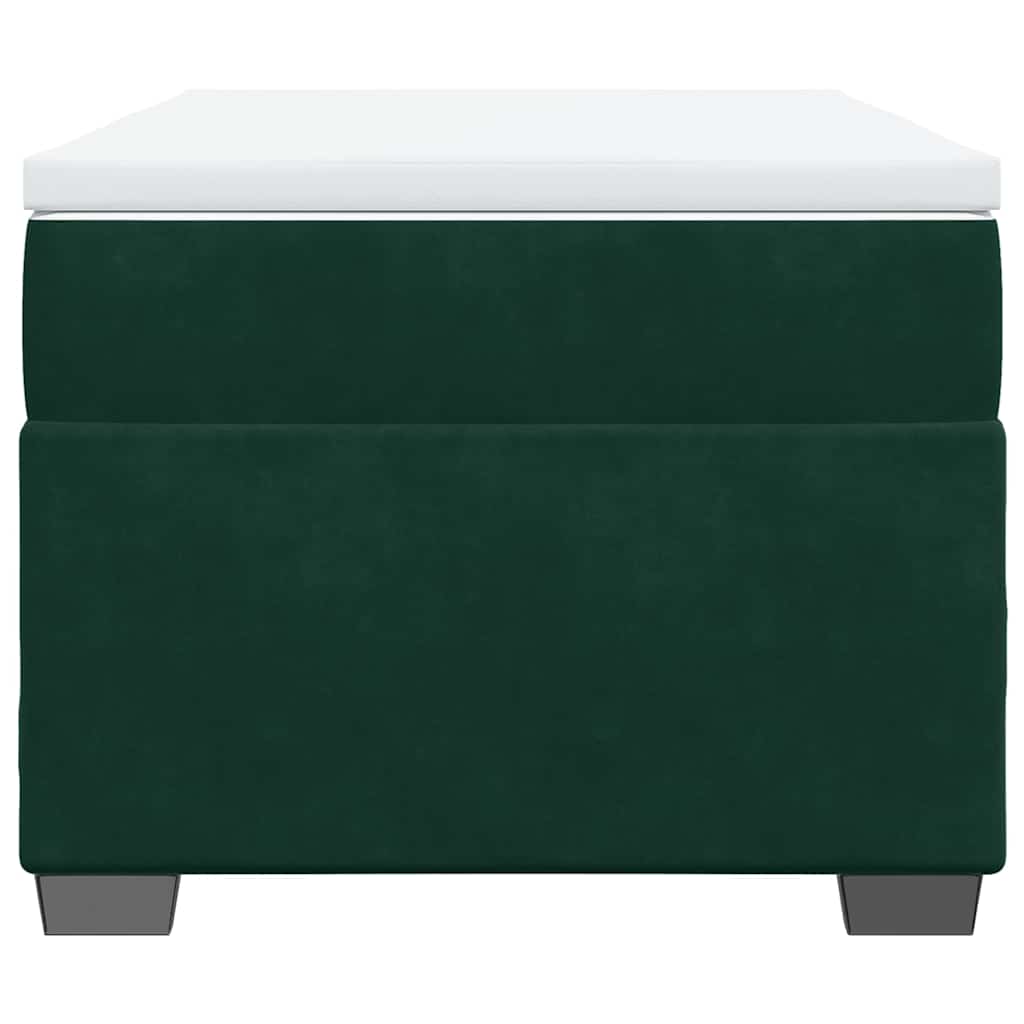 Κρεβάτι Boxspring με Στρώμα Σκούρο Πράσινο 90x190 εκ. Βελούδινο