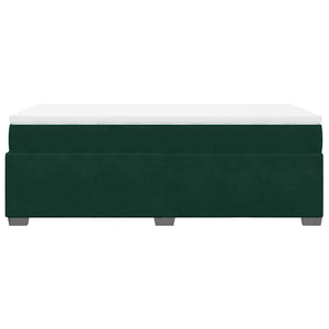 Κρεβάτι Boxspring με Στρώμα Σκούρο Πράσινο 90x190 εκ. Βελούδινο