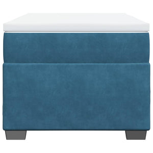 Κρεβάτι Boxspring με Στρώμα Σκούρο Μπλε 90x190 εκ. Βελούδινο