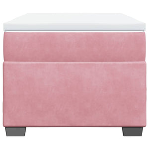 Κρεβάτι Boxspring με Στρώμα Ροζ 90x190 εκ. Βελούδινο