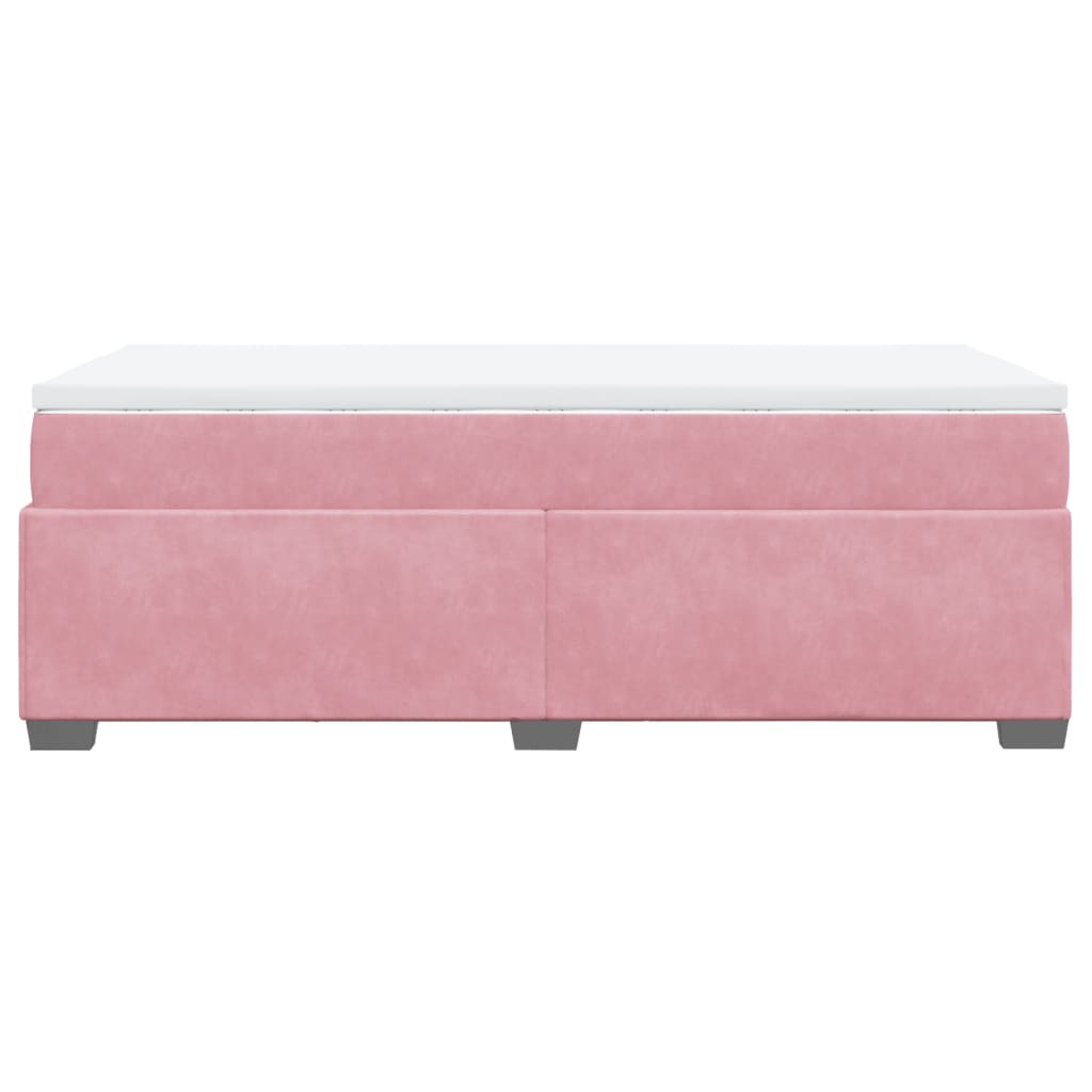 Κρεβάτι Boxspring με Στρώμα Ροζ 90x190 εκ. Βελούδινο